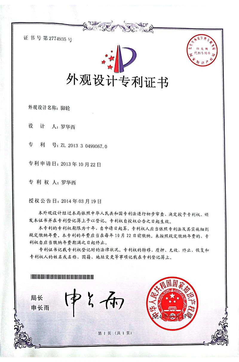 Patent & Certificate