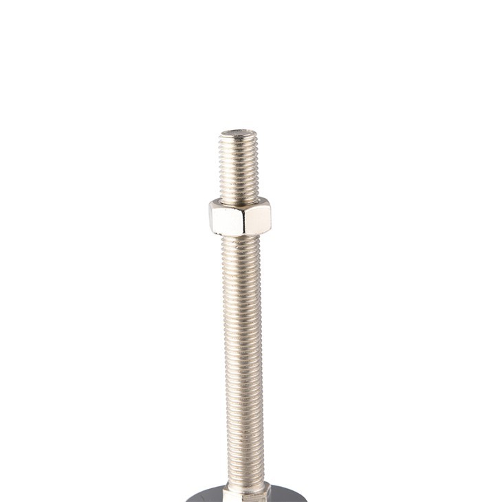 Can a leveling foot be used on a leather surface?