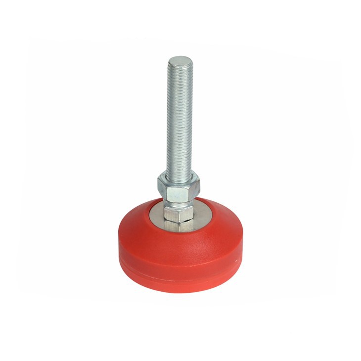 Can a leveling foot be used on a leather surface?